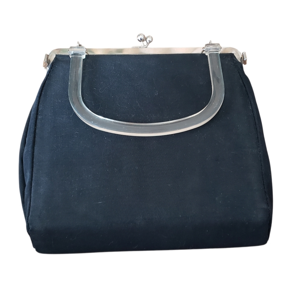 JEMCO Black LUCITE Vintage Mid CENTURY Purse